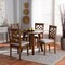 Baxton Studio Mya Grey Upholstered and Walnut Wood 5-Piece Dining Set 172-9875-10895 - alternate 6